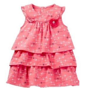 Petit Lem Girl's Ruffle Floral Dress Coral 9M NWT